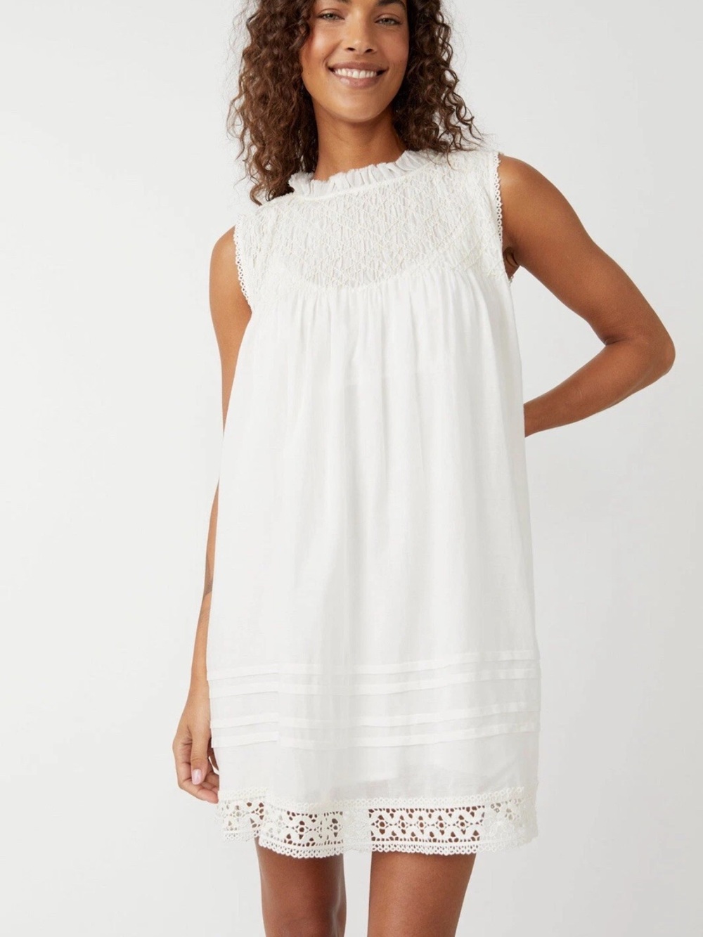 Free People Shea Mini Dress White